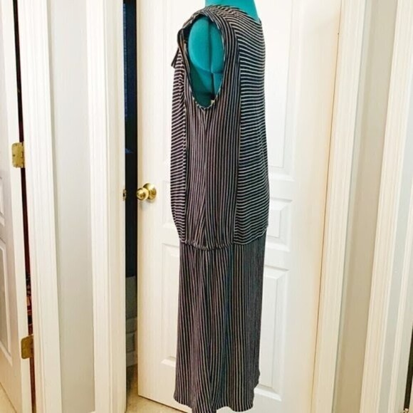 Derek Lam Drape Neck Drop Waist Sleeveless Casual Lightweight Dress - Picture 6 of 14